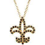 14K Yellow 1/4 CTW Natural Black Diamond Fleur-de-Lis 16" Necklace - 67755