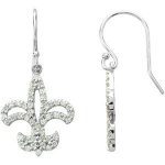 14K White 1/2 CTW Natural Diamond Fleur-de-Lis Earrings - 67752