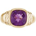 14K Yellow Natural Amethyst Ring - 67696