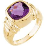 14K Yellow Natural Amethyst Ring - 67696