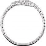 Platinum .025 CT Natural Diamond Rope Knot Ring - 122391