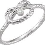 Platinum .025 CT Natural Diamond Rope Knot Ring - 122391