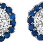 14K White Natural Blue Sapphire & 5/8 CTW Natural Diamond Earrings - 651948