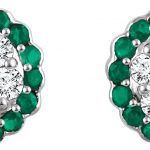 14K White Natural Emerald & 5/8 CTW Natural Diamond Earrings - 651948