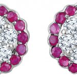 14K White Natural Ruby & 5/8 CTW Natural Diamond Earrings - 651948