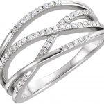 14K White 1/5 CTW Natural Diamond Criss-Cross Ring - 122658