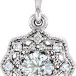 Platinum 1/3 CTW Natural Diamond Halo-Style Pendant - 86242