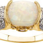 14K Yellow/White Natural White Opal, Natural Pink Tourmaline & 1/6 CTW Natural Diamond Ring - 64556