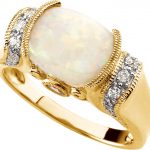 14K Yellow/White Natural White Opal, Natural Pink Tourmaline & 1/6 CTW Natural Diamond Ring - 64556