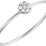 14K White .04 CTW Natural Diamond Petite Cluster Ring - 651922