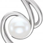 Platinum Cultured White Freshwater Pearl Pendant - 86268