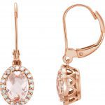 14K Rose Natural Morganite & 1/5 CTW Natural Diamond Earrings - 651875