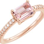 14K Rose Natural Pink Morganite & 1/10 CTW Natural Diamond Ring - 652021