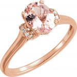 14K Rose Natural Morganite & .05 CTW Natural Diamond Ring - 651876