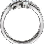 14K White 1/3 CTW Natural Diamond Freeform Ring - 122706