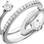 14K White 1/3 CTW Natural Diamond Freeform Ring - 122706