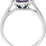 14K White Lab-Grown Alexandrite & .05 CTW Natural Diamond Ring - 71632