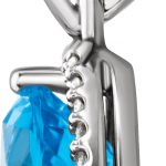 Platinum Natural Swiss Blue Topaz & 1/10 CTW Natural Diamond Pendant - 86281