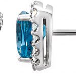 Platinum Natural Swiss Blue Topaz & .08 CTW Natural Diamond Earrings - 86275