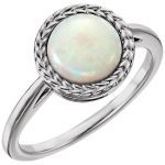 Platinum Natural Opal Ring - 71804