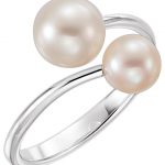 Platinum Freshwater Cultured Pearl Ring - 6488