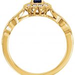 14K Yellow Natural Blue Sapphire & 1/4 CTW Natural Diamond Ring - 71793