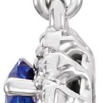 Platinum Lab-Grown Blue Sapphire & 1/5 CTW Natural Diamond Pendant - 86279