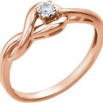 14K Rose .04 CT Natural Diamond Ring - 652040