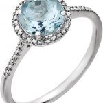 Sterling Silver Natural Aquamarine & .01 CTW Natural Diamond Ring - 652049