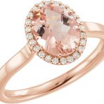 14K Rose Natural Pink Morganite & 1/8 CTW Natural Diamond Ring - 651874