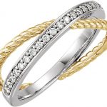 14K Yellow/White 1/5 CTW Natural Diamond Criss-Cross Rope Ring - 122753