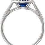 14K White Lab-Grown Blue Sapphire & .05 CTW Natural Diamond Ring - 71632