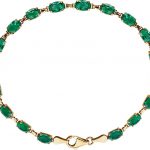 14K Yellow Lab-Grown Emerald 7.25" Bracelet - 651539