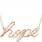 14K Rose .08 CTW Natural Diamond "Hope" Phrase 16 1/2” Necklace - 85819