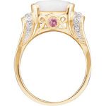 14K Yellow/White Natural White Opal, Natural Pink Tourmaline & 1/6 CTW Natural Diamond Ring - 64556