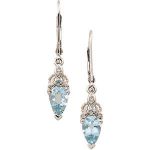 14K White Natural Aquamarine & .04 CTW Natural Diamond Earrings - 64910