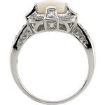 14K White Natural White Opal & 1/5 CTW Natural Diamond Ring - 65363