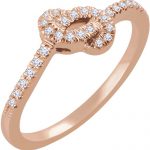 14K Rose 1/6 CTW Natural Diamond Knot Ring - 652130