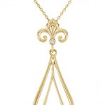 14K Yellow .05 CTW Natural Diamond Fleur-de-Lis 18" Necklace - 85629