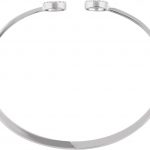 14K White 1/6 CTW Natural Diamond Circle Hinged Cuff 7" Bracelet - 652145