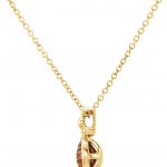 14K Yellow Checkerboard Natural Citrine & .04 CTW Natural Diamond 18" Necklace - 66966