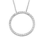 14K White 1 CTW Natural Diamond Circle 18" Necklace - 65831