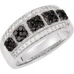 14K White Black Rhodium-Plated 3/4 CTW Black & White Natural Diamond Ring - 69499