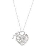 Sterling Silver 1/10 CTW Natural Diamond Heart Lock 18" Necklace - 69461