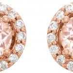 14K Rose Natural Pink Morganite & 1/5 CTW Natural Diamond Earrings - 651986