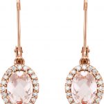 14K Rose Natural Morganite & 1/5 CTW Natural Diamond Earrings - 651875