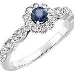 Platinum Natural Blue Sapphire & 1/4 CTW Natural Diamond Ring - 71793