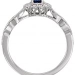 Platinum Natural Blue Sapphire & 1/4 CTW Natural Diamond Ring - 71793