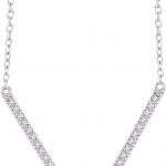 14K White 1/6 CTW Natural Diamond V 16-18" Necklace - 652147