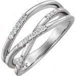 Platinum 1/6 CTW Natural Diamond Criss-Cross Ring - 122776